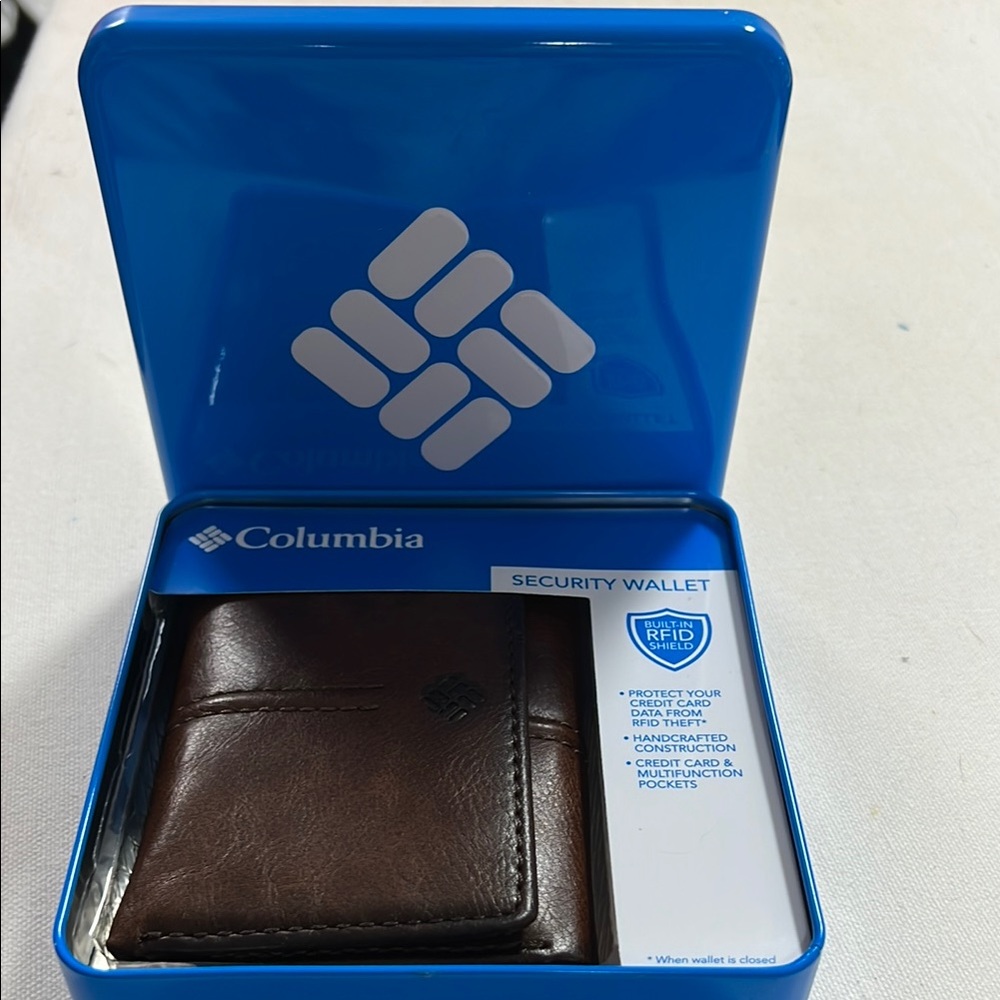 Columbia Dark Brown Leather Security Wallet